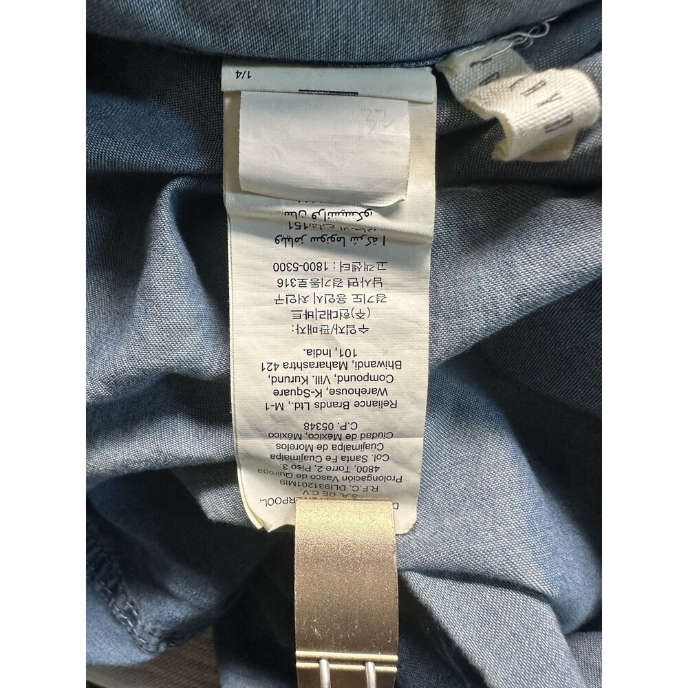 Vintage Pottery Barn Soft Washed Denim King Duvet Cover w/ruffle Trim - Picture 7 of 8